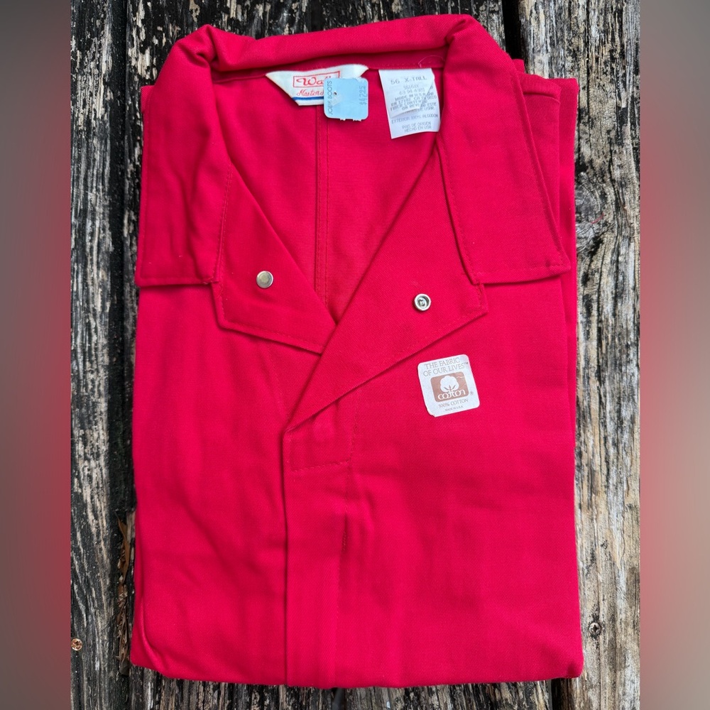 Vintage NWT Walls Master Made Apparel Big & Tall Sz 56 X-Tall Red Coveralls F1